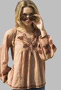 Jamie Embroidered Tunic Mocha
